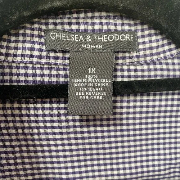 Western Embroidered Floral Checked Shirt size 1X - Picture 3 of 7